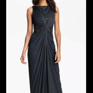 Adrianne Pappell Veiled Bead embellished Twist front Gown size 10